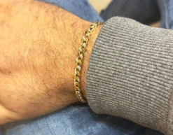 Gourmette or jaune et diamants