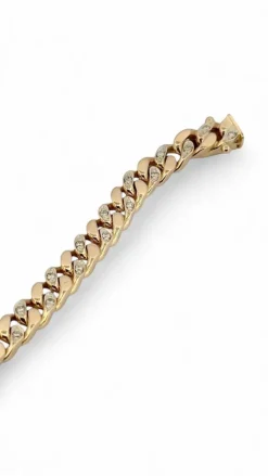Gourmette or jaune et diamants