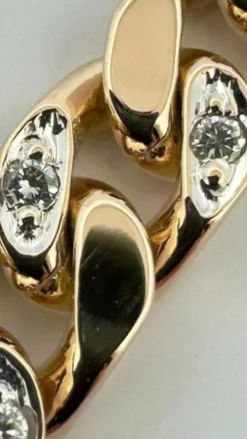 Gourmette or jaune et diamants