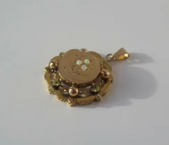 Grand pendentif Napoléon III opales or rose