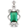 Grand Pendentif Tourmaline & Diamants Platine