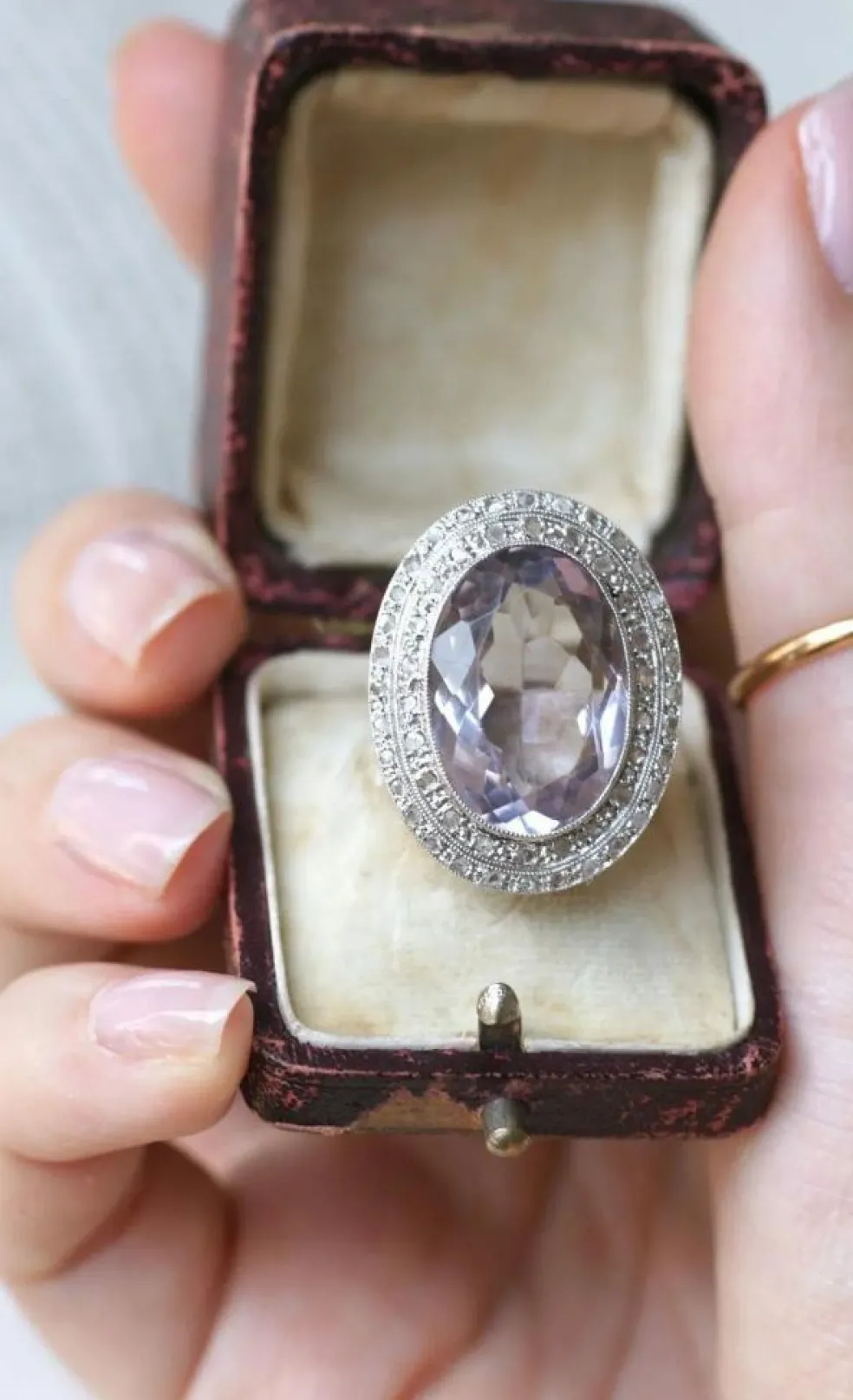 Grande Bague Art Déco Améthyste et Diamants