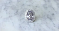 Grande Bague Art Déco Améthyste et Diamants