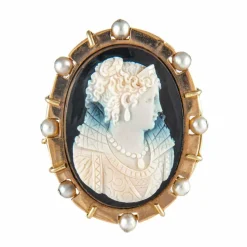 Grande Bague Camée sur Onyx, Dame au Diadème