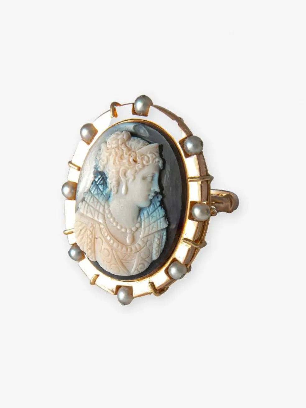 Grande Bague Camée sur Onyx, Dame au Diadème