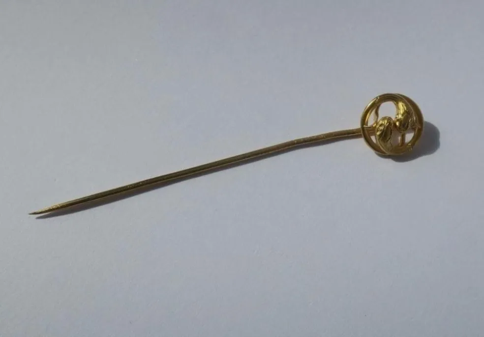 Grande épingle broche 1900 serpents Ouroboros