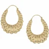 Grandes boucles d'oreilles créoles en or jaune godronné