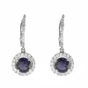 HULCHI BELLUNI - Boucles d'oreilles en or gris diamants et tanzanite