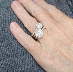 Hulchi Belluni - Bague Funghetti en or rose et diamants blancs