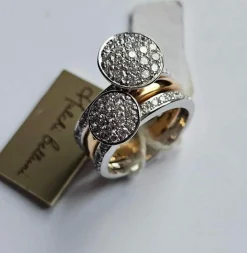Hulchi Belluni - Bague Funghetti en or rose et diamants blancs
