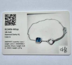 Hulchi Belluni - Bracelet améthyste or blanc et diamants