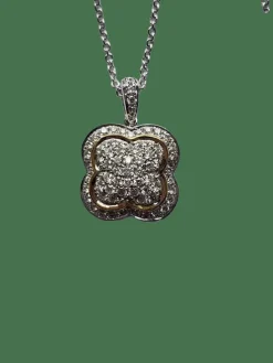 Hulchi Belluni - Pendentif or jaune et blanc et diamants