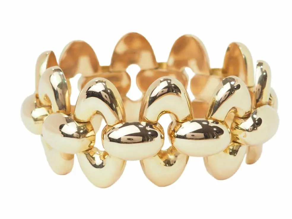 Important Bracelet Tank années 40 en or rose