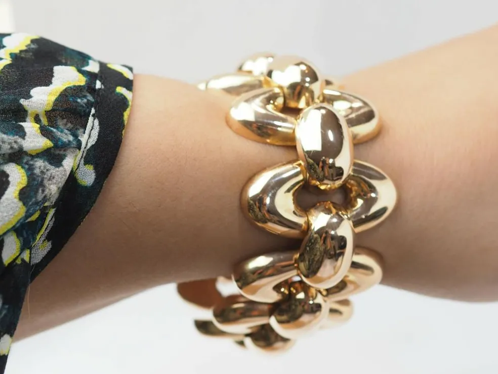 Important Bracelet Tank années 40 en or rose