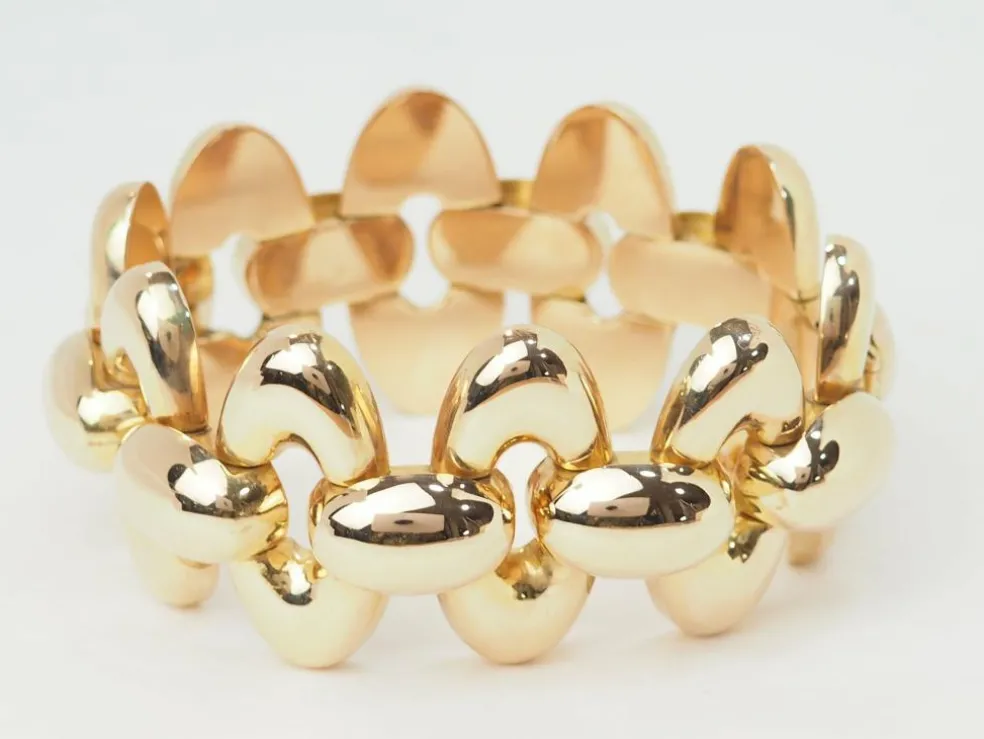 Important Bracelet Tank années 40 en or rose