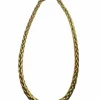 Important collier en or jaune, maille palmier