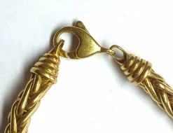 Important collier en or jaune, maille palmier