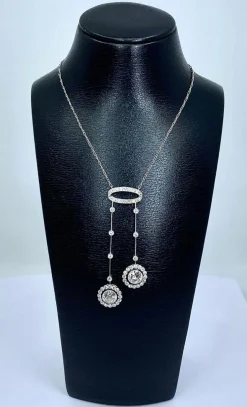 Important collier négligé en platine et diamants d’époque 1900