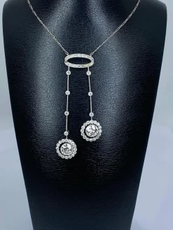 Important collier négligé en platine et diamants d’époque 1900