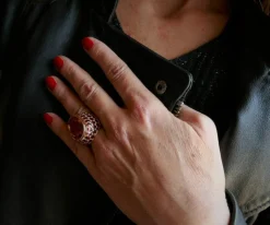 Importante Bague Citrine Et Grenats, Or Rose