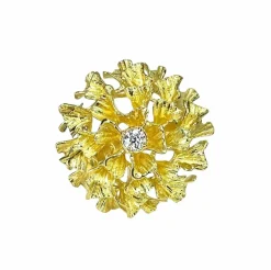 Importante bague en or jaune 18 carats et diamants