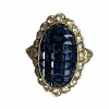 Importante Bague Or Jaune Saphirs Princesse Diamants