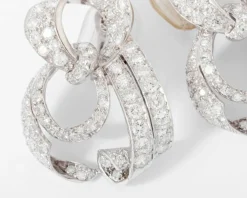 Importante boucle d'oreilles Platine et diamants circa 1930