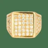 Importante Chevalière or jaune et diamants