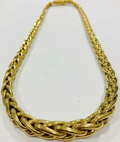 Intemporel collier maille palmier or jaune