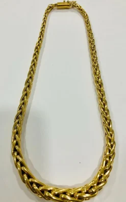 Intemporel collier maille palmier or jaune