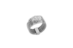 Jonc en or blanc avec diamants