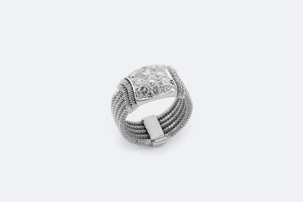 Jonc en or blanc avec diamants