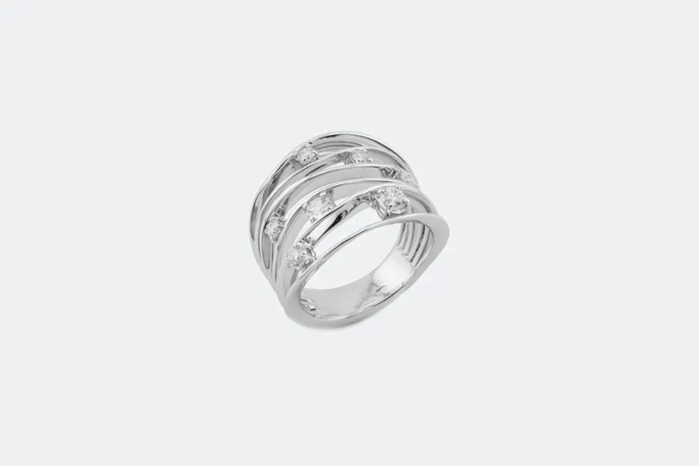 Jonc en or blanc avec diamants