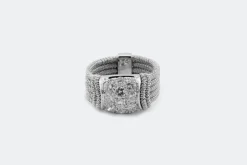 Jonc en or blanc avec diamants