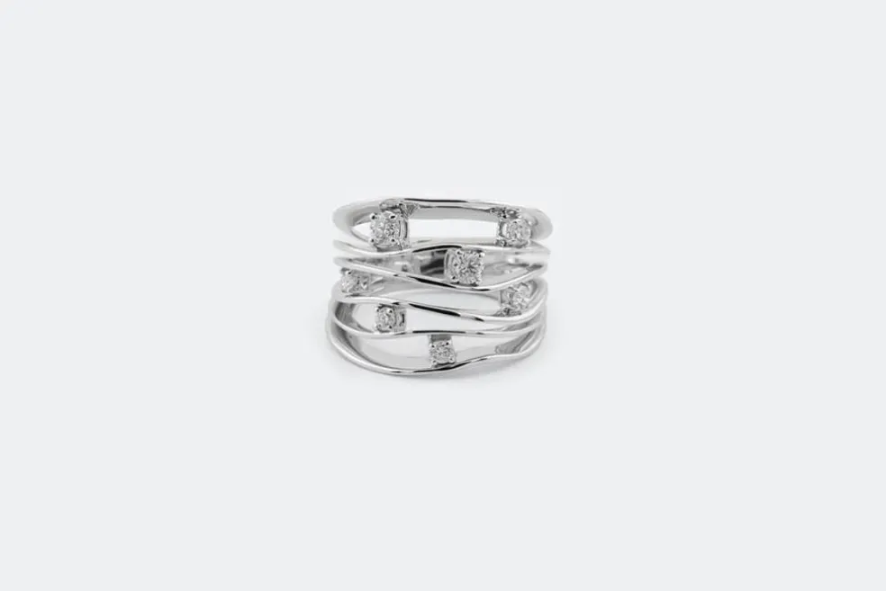 Jonc en or blanc avec diamants