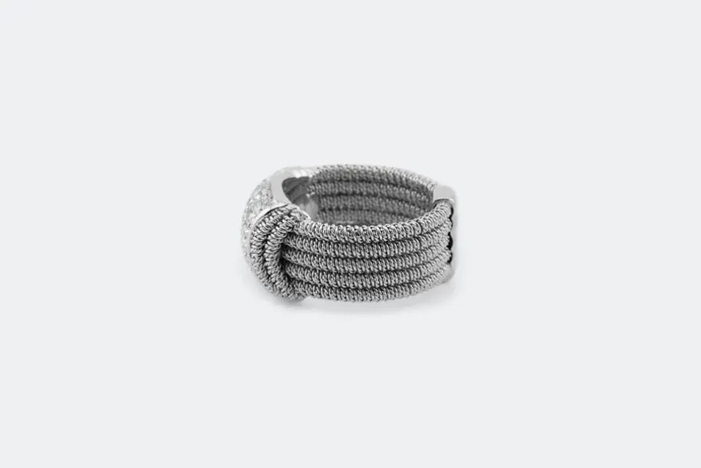 Jonc en or blanc avec diamants