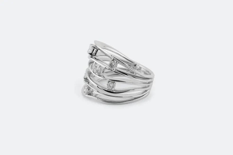 Jonc en or blanc avec diamants