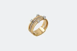 Jonc en or jaune avec diamants
