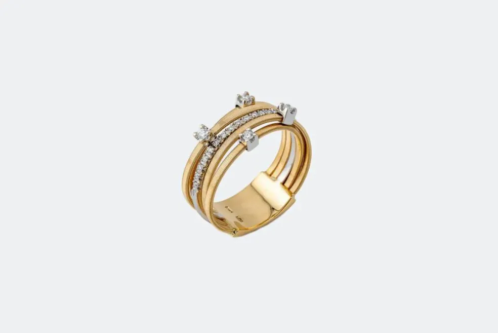Jonc en or jaune avec diamants