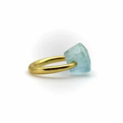 22K Gold Marie-Hélène de Taillac Milky Aquamarine Cabochon Ring