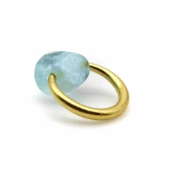 22K Gold Marie-Hélène de Taillac Milky Aquamarine Cabochon Ring
