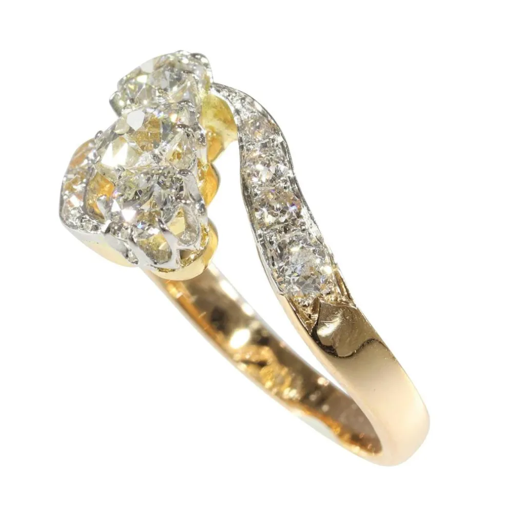 L'amour à travers le temps : bague en or et diamants Belle Époque années 1920