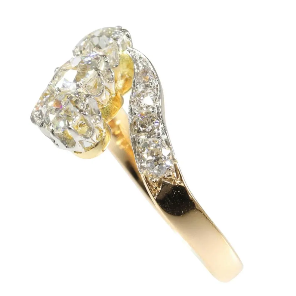 L'amour à travers le temps : bague en or et diamants Belle Époque années 1920