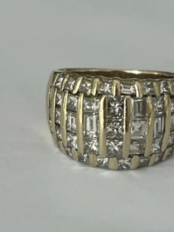 Large Bague Bandeau Or Jaune Diamants 3,00 ct