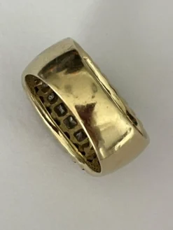 Large Bague Bandeau Or Jaune Diamants 3,00 ct