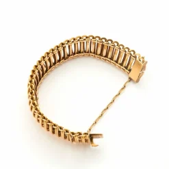 Large Bracelet Or Jaune Mailles Souples