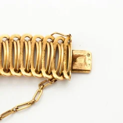 Large Bracelet Or Jaune Mailles Souples