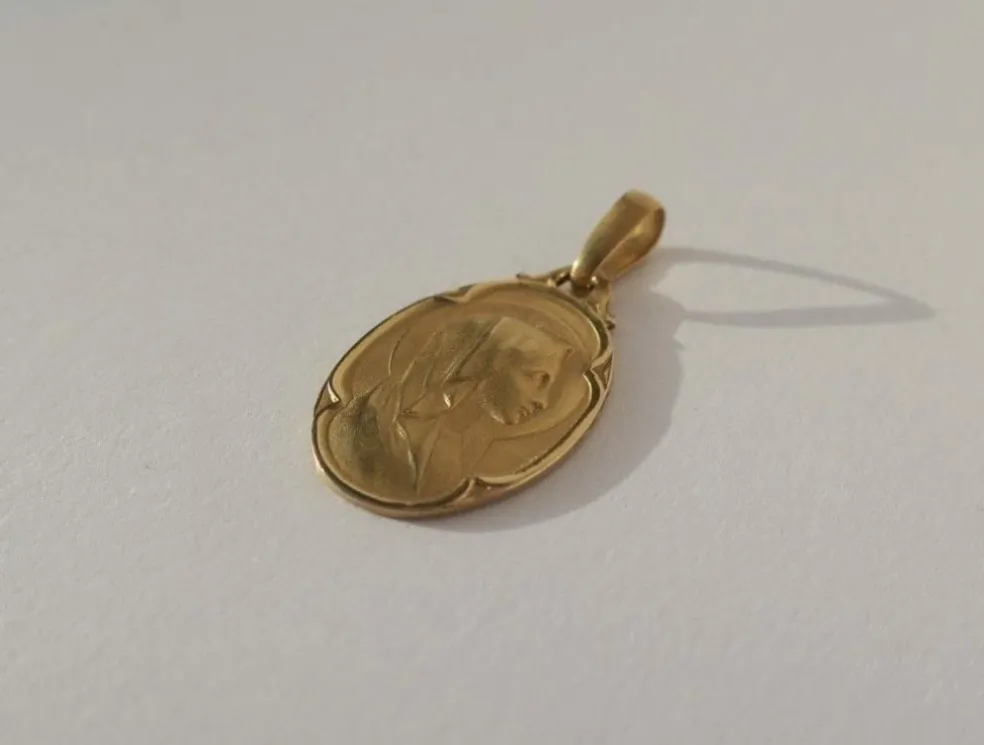 LASSERRE médaille Vierge au Voile début XXe