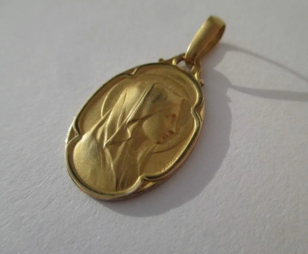 LASSERRE médaille Vierge au Voile début XXe