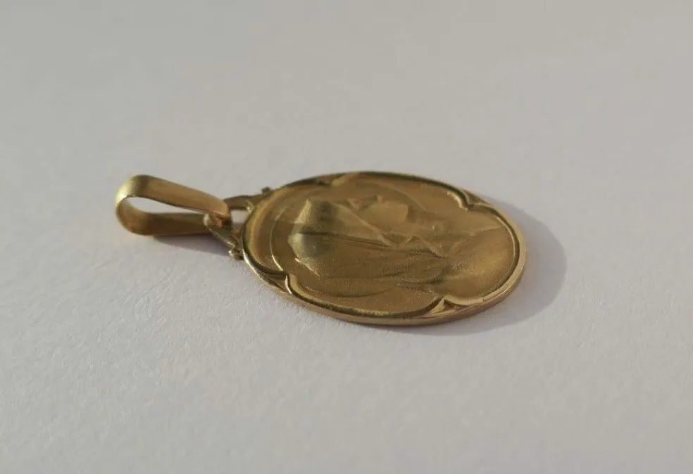 LASSERRE médaille Vierge au Voile début XXe